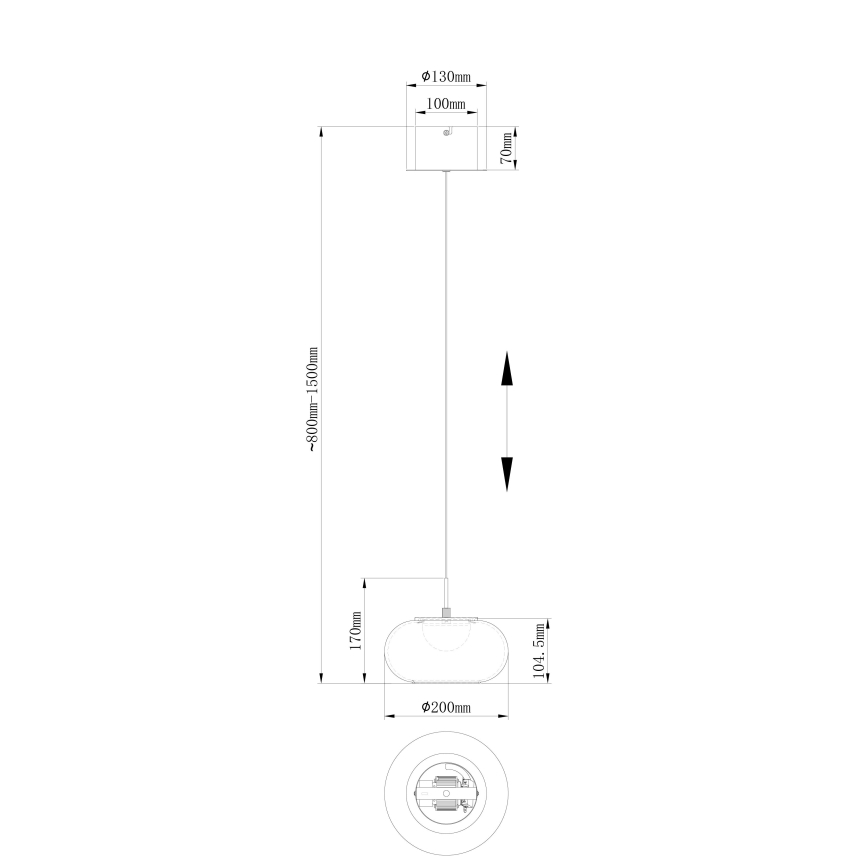 Globo - LED-Hängeleuchte LED/6W/230V schwarz