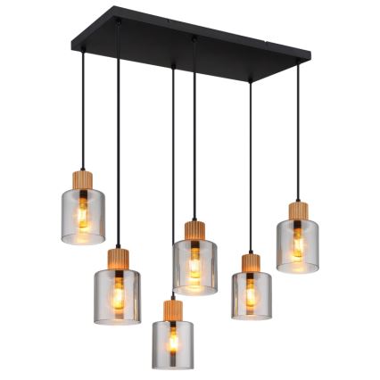 Globo - Hängeleuchte mit Kabelaufhängung 6xE27/25W/230V