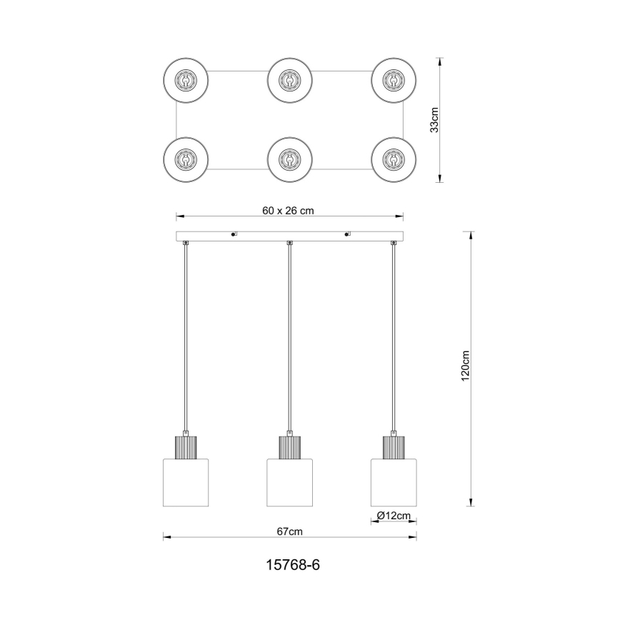 Globo - Hängeleuchte mit Kabelaufhängung 6xE27/25W/230V