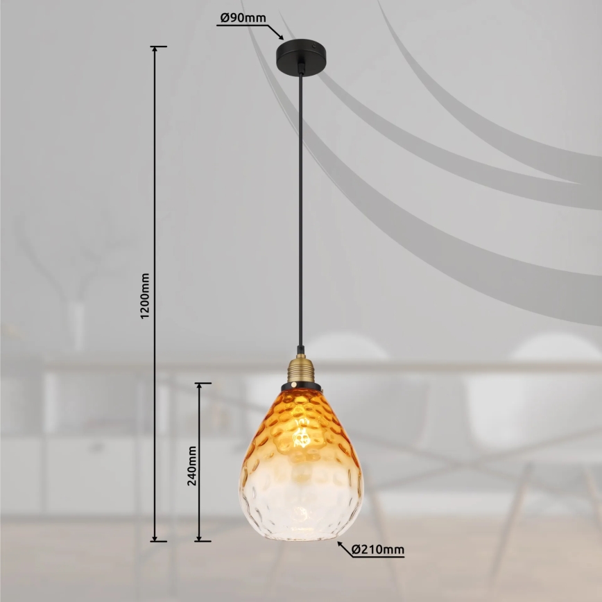Globo - Hängeleuchte 1xE27/60W/230V d 21 cm orange
