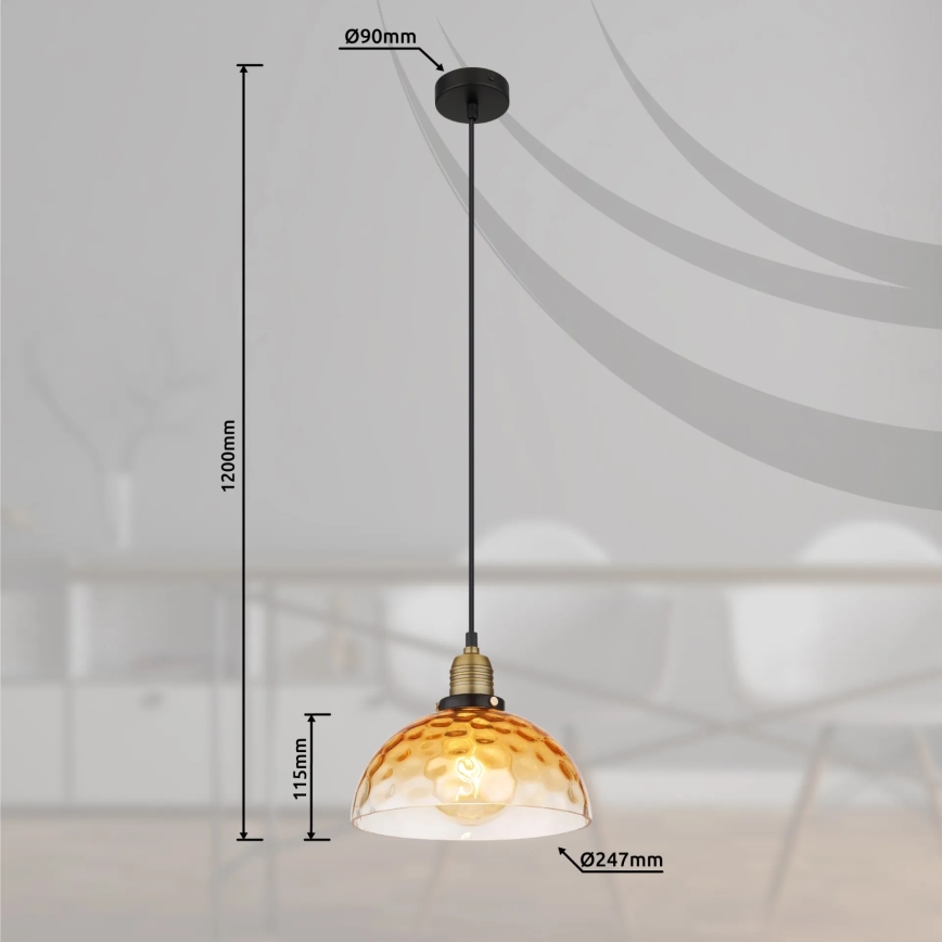 Globo - Hängeleuchte 1xE27/60W/230V d 25 cm orange