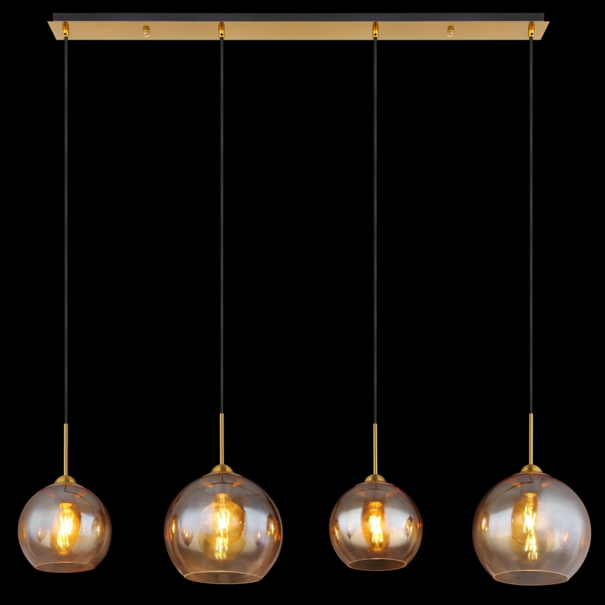 Globo - Pendelleuchte an Kabel 4xE27/60W/230V Messing