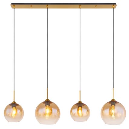 Globo - Pendelleuchte an Kabel 4xE27/60W/230V Messing