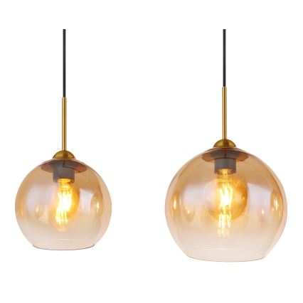 Globo - Pendelleuchte an Kabel 4xE27/60W/230V Messing