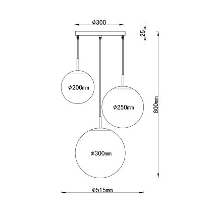 Globo - Hängeleuchte 3xE27/60W/230V