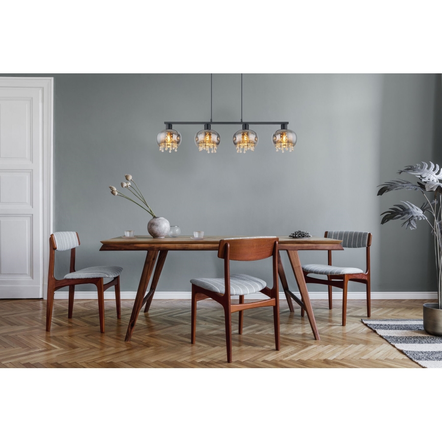 Globo - Hängeleuchte 4xE27/9W/230V schwarz