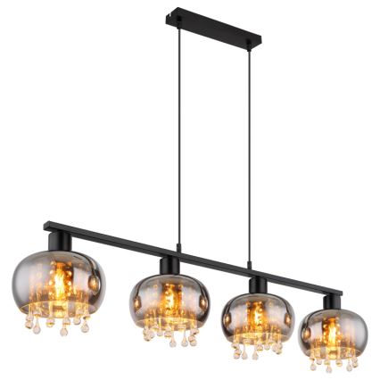 Globo - Hängeleuchte 4xE27/9W/230V schwarz