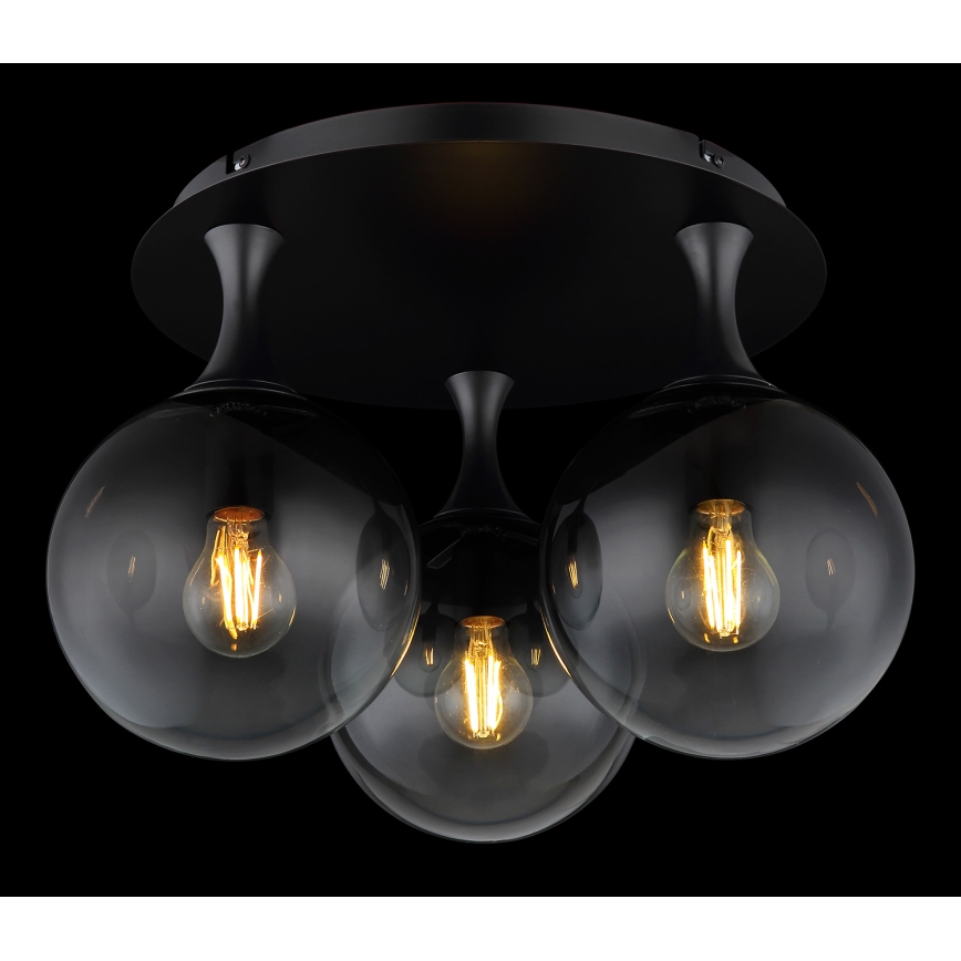 Globo - Anbauleuchte 3xE27/10W/230V d 46 cm schwarz