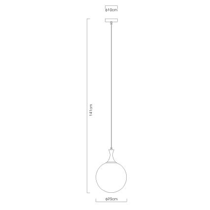 Globo - Hängeleuchte 1xE27/10W/230V d 25 cm schwarz