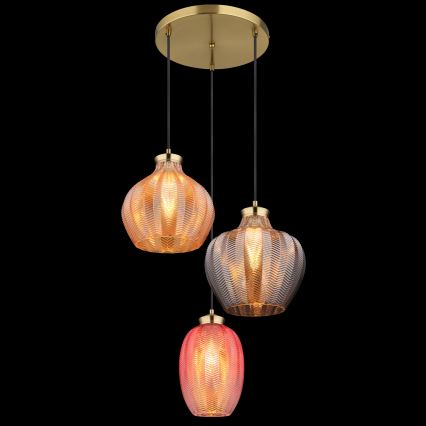 Globo - Pendelleuchte an Kabel 3xE27/60W/230V Ø 45 cm