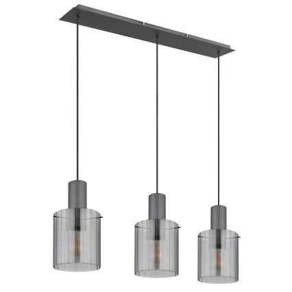 Globo - Hängeleuchte 3xE27/40W/230V grau
