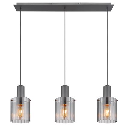 Globo - Hängeleuchte 3xE27/40W/230V grau