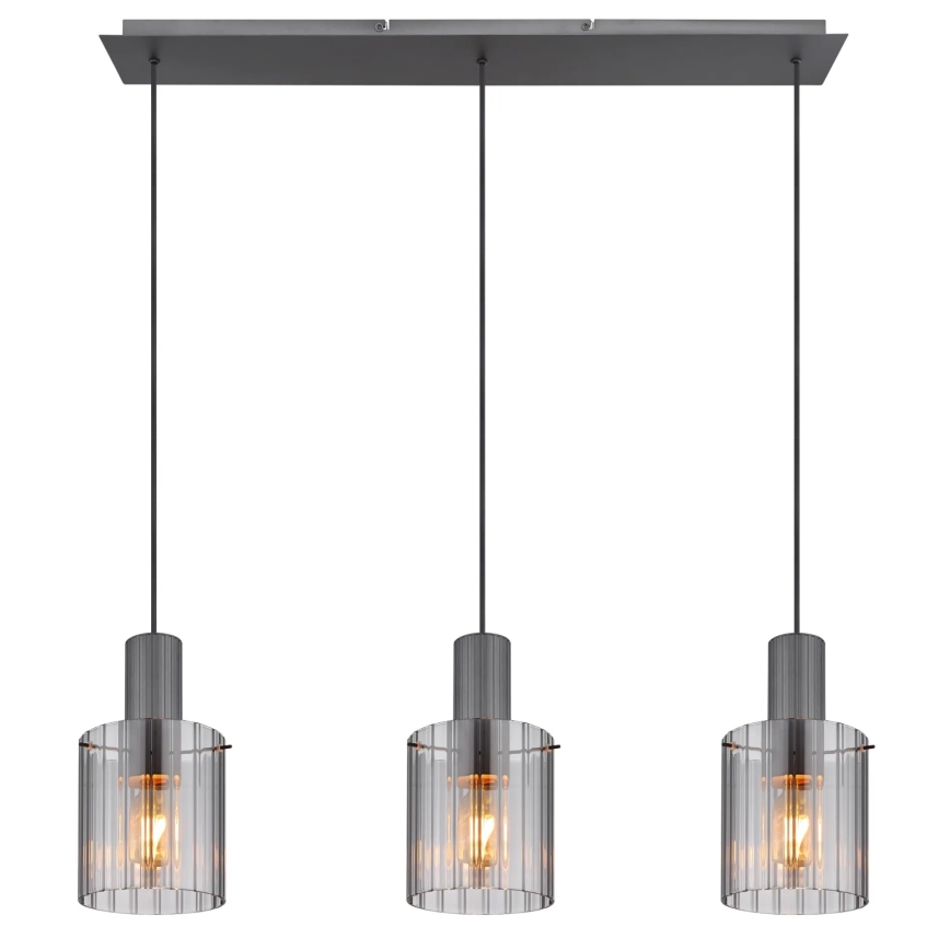 Globo - Hängeleuchte 3xE27/40W/230V grau