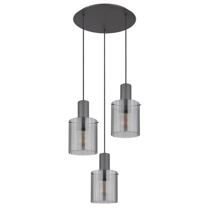 Globo - Hängeleuchte 3xE27/40W/230V d 48 cm grau