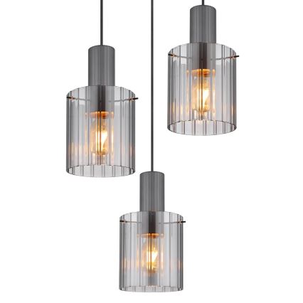 Globo - Hängeleuchte 3xE27/40W/230V d 48 cm grau