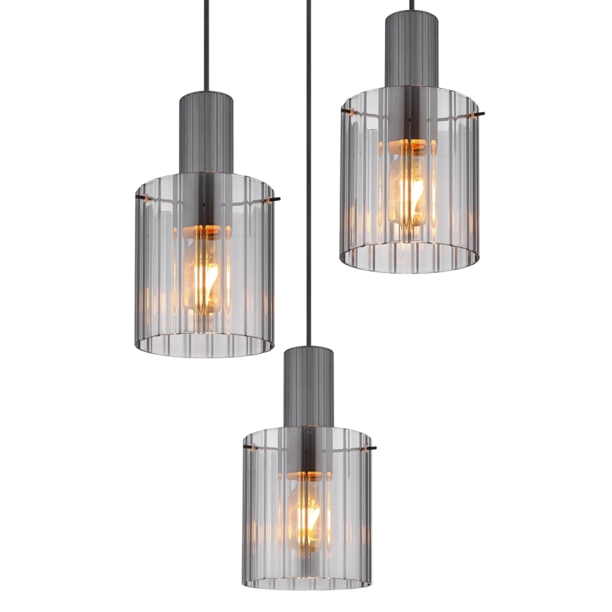 Globo - Hängeleuchte 3xE27/40W/230V d 48 cm grau