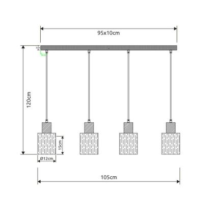 Globo - Hängeleuchte an Kabel 4xE27/40W/230V