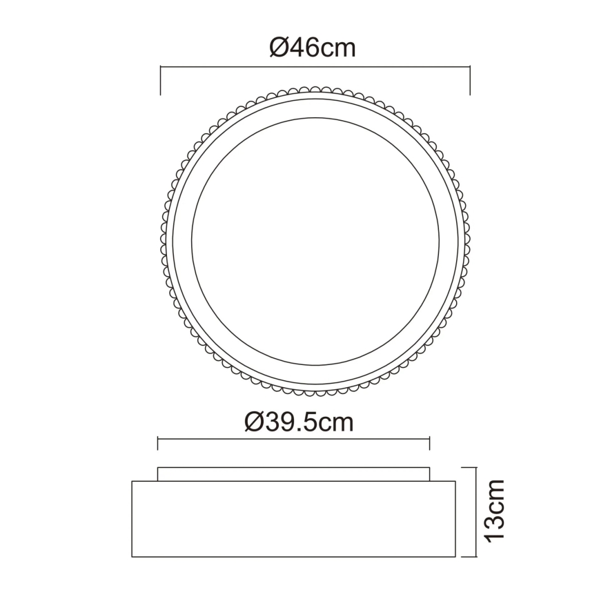 Globo - LED-Deckenleuchte LED/45W/230V 2700/4000/6000K Ø 46 cm schwarz