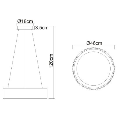 Globo - LED-Pendelleuchte an Kabel LED/45W/230V 2700/4000/6000K Ø 46 cm weiß