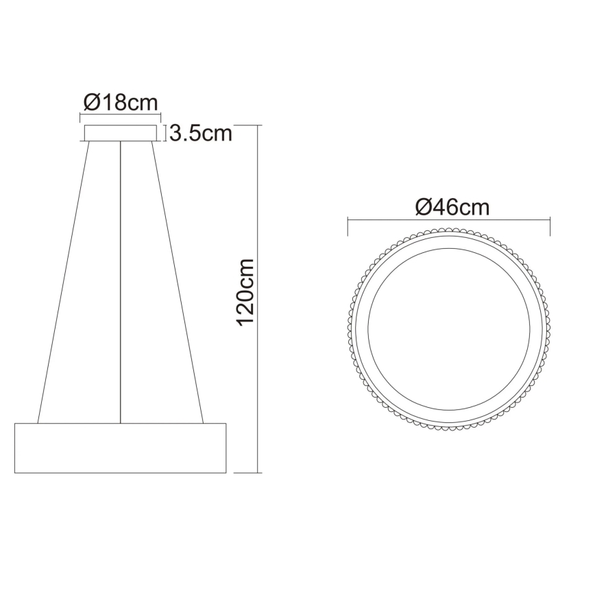 Globo - LED-Pendelleuchte an Kabel LED/45W/230V 2700/4000/6000K Ø 46 cm weiß