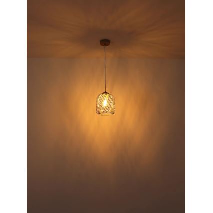 Globo - Pendelleuchte an Kabel 1xE27/40W/230V Ø 18 cm beige/weiß