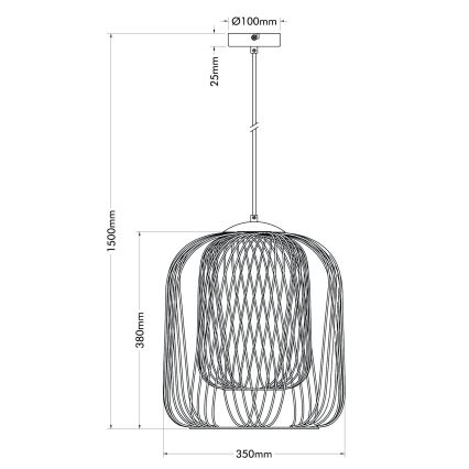 Globo - Pendelleuchte an Kabel, 1x E27/40W/230V, Ø 35 cm