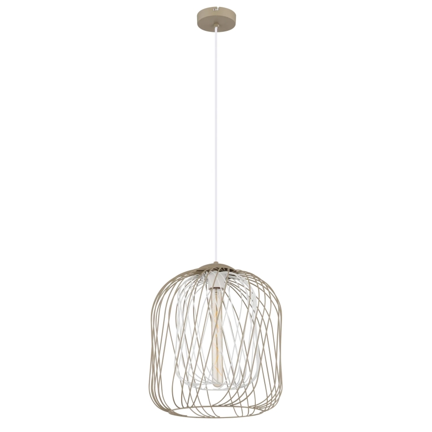 Globo - Hängeleuchte mit Kabel 1xE27/40W/230V Ø 35 cm beige/weiß