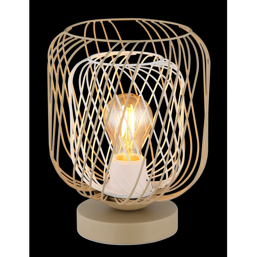Globo - Tischlampe 1xE27/40W/230V beige/weiß