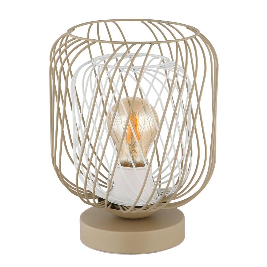 Globo - Tischlampe 1xE27/40W/230V beige/weiß