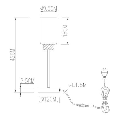 Globo - Tischlampe 1xE27/60W/230V schwarz/weiß