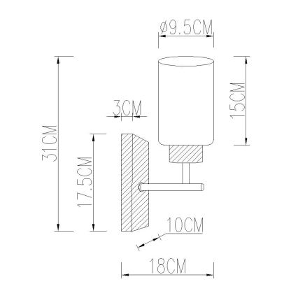 Globo - Wandleuchte 1xE27/60W/230V Eiche/Weiß