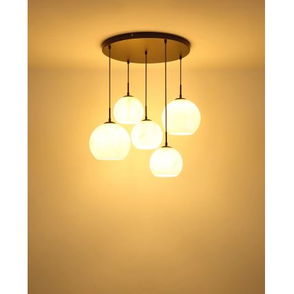 Globo - Pendelleuchte an Kabel, 5xE27/60W/230V, Ø 75 cm