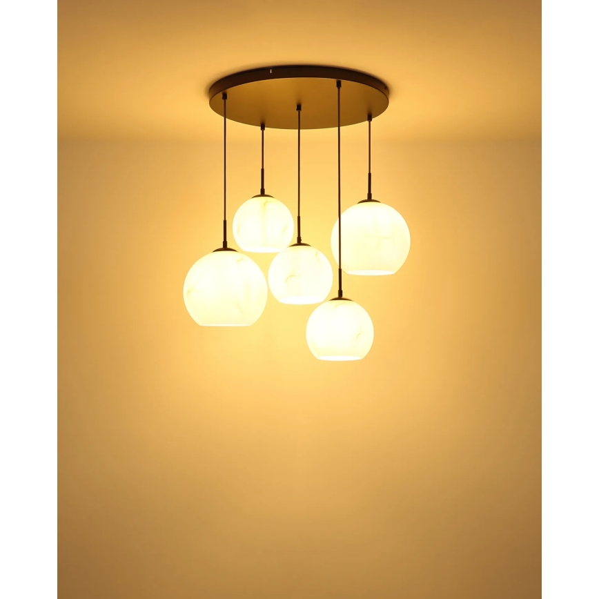 Globo - Pendelleuchte an Kabel, 5xE27/60W/230V, Ø 75 cm