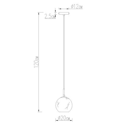 Globo - Pendelleuchte an Kabel 1xE27/60W/230V Ø 20 cm