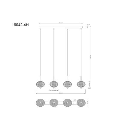 Globo - LED-Hängeleuchte 4xLED/5,75W/230V 3000/4500/6500K