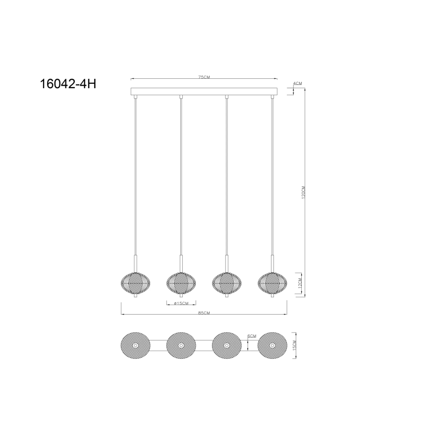 Globo - LED-Hängeleuchte 4xLED/5,75W/230V 3000/4500/6500K