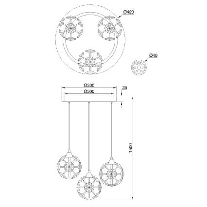 Globo - LED-Pendelleuchte an Kabel LED/24W/230V