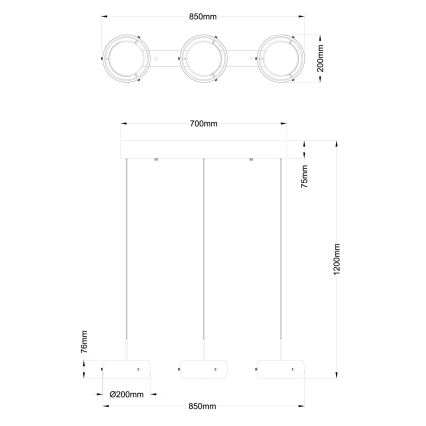 Globo - LED-Pendelleuchte mit Kabelaufhängung LED/30W/230V 3000K
