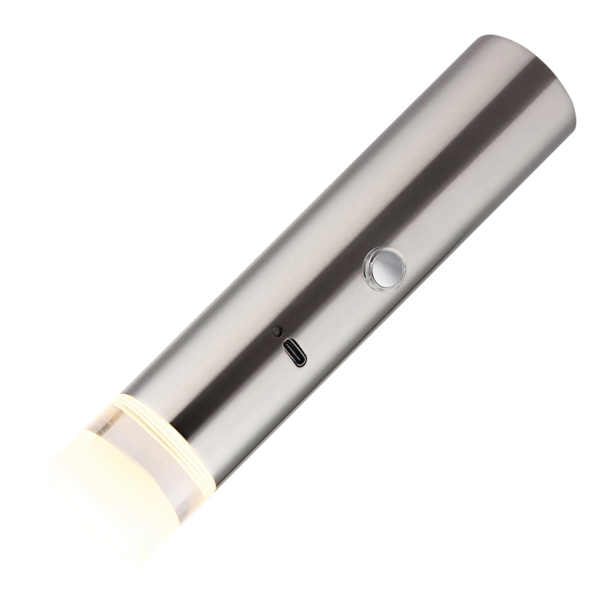 Globo - LED per Touch dimmbare, aufladbare Leuchte 2-in-1 LED/2W/230/5V mattes Chrom
