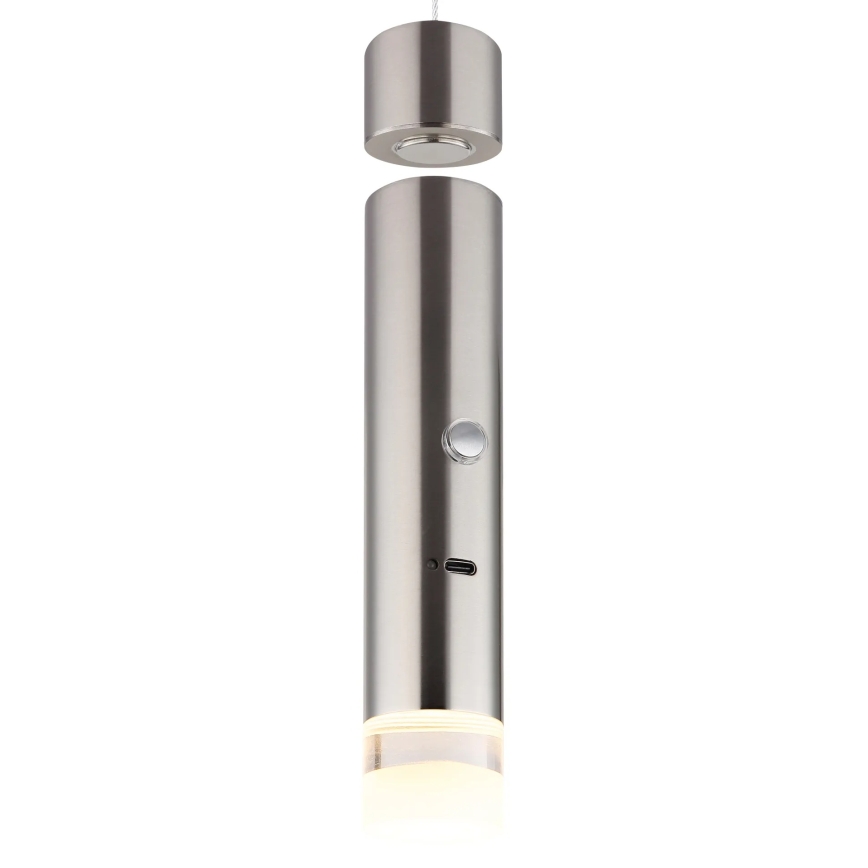 Globo - LED per Touch dimmbare, aufladbare Leuchte 2-in-1 LED/2W/230/5V mattes Chrom