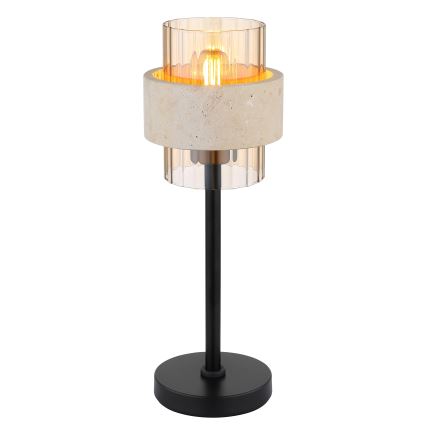 Globo - Tischlampe 1xE27/40W/230V Travertin