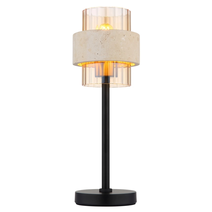 Globo - Tischlampe 1xE27/40W/230V Travertin