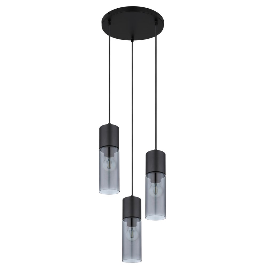 Globo - Deckenleuchte an Kabel 3xE27/25W/230V Ø 30 cm schwarz