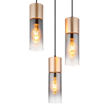 Globo - Pendelleuchte an Kabel 3xE27/25W/230V bronzefarben Ø 30 cm