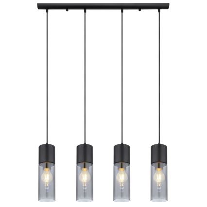 Globo - Hängeleuchte 4xE27/25W/230V schwarz