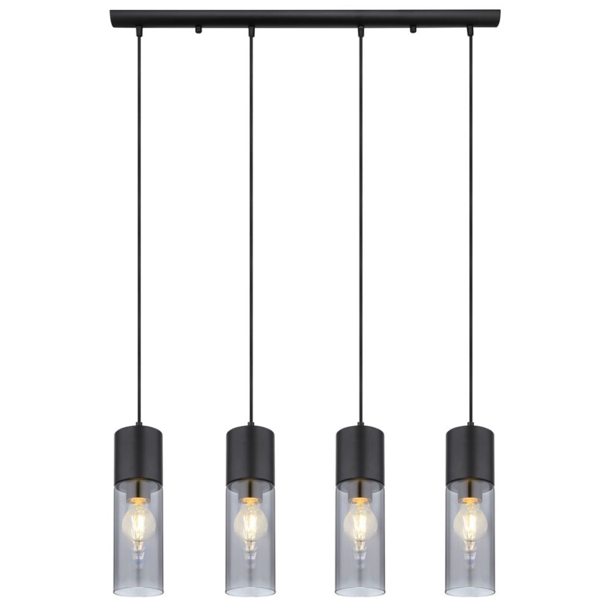 Globo - Hängeleuchte 4xE27/25W/230V schwarz