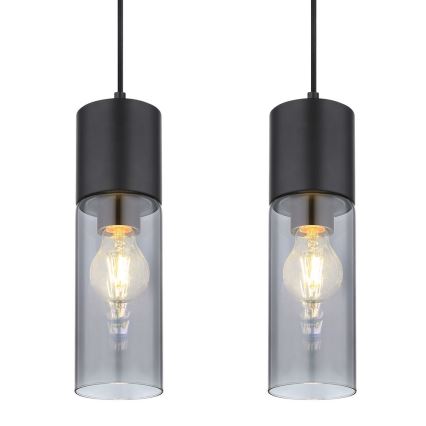 Globo - Hängeleuchte 4xE27/25W/230V schwarz