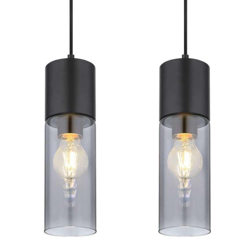 Globo - Hängeleuchte 4xE27/25W/230V schwarz