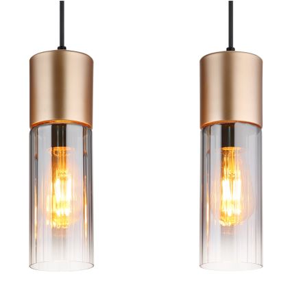 Globo - Hängeleuchte mit Kabel 4xE27/25W/230V bronzefarben