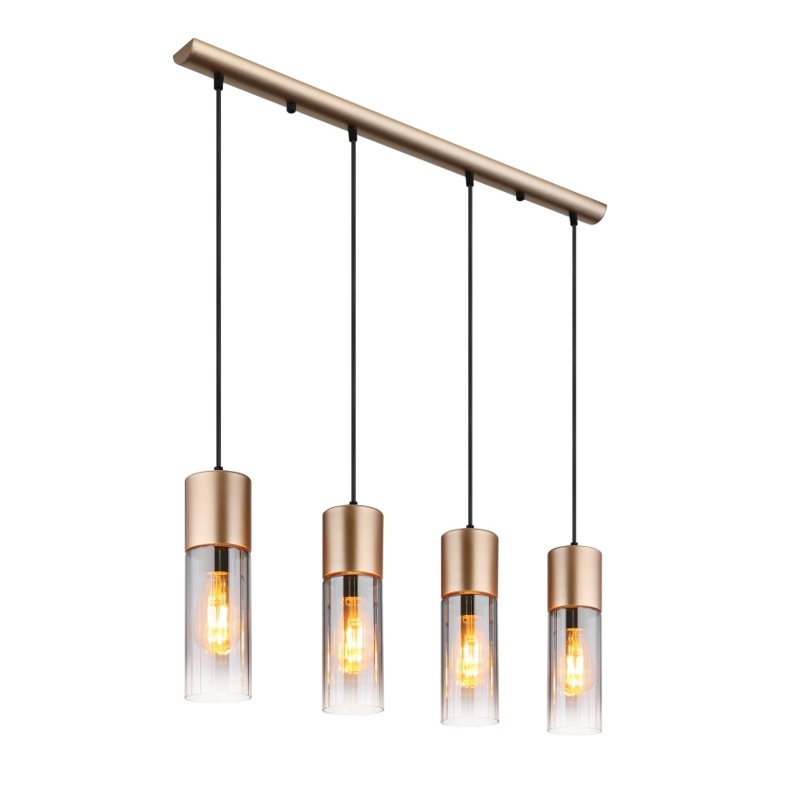 Globo - Hängeleuchte mit Kabel 4xE27/25W/230V bronzefarben